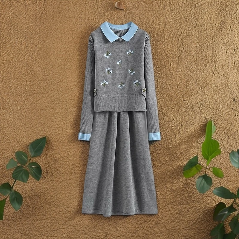 L513001回味依衣春季欧若风时尚新款高级连衣裙两件套