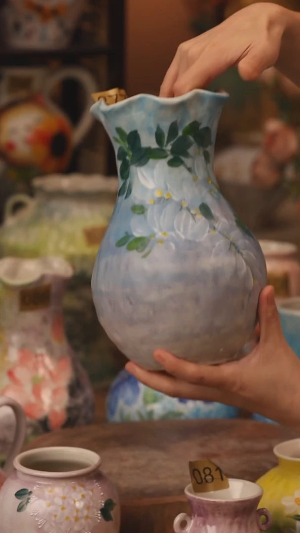 陶瓷377景德镇设计师手作花器摆件侘寂风