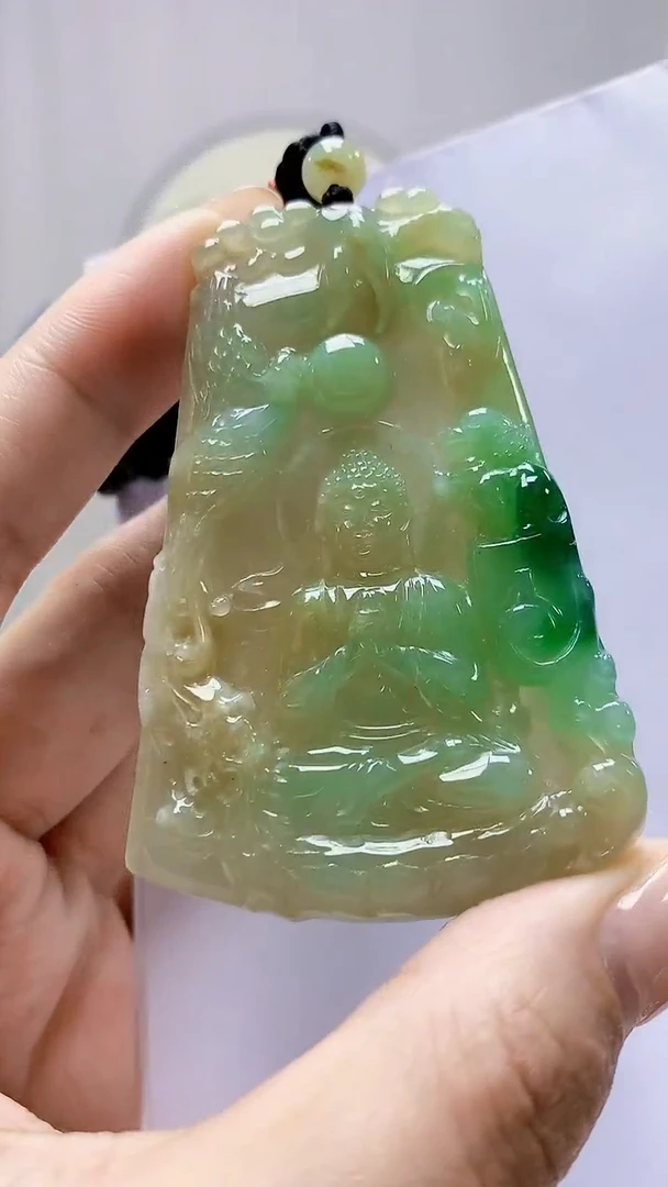 未镶嵌定制翡翠5160MM-毛货挂件26
