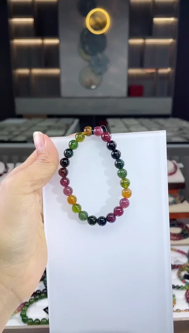未镶嵌单圈手串碧玺（多样性发一条）Q