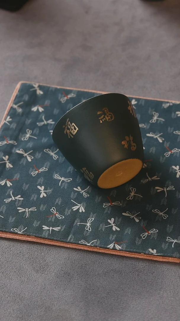 紫砂杯子福气满满杯子