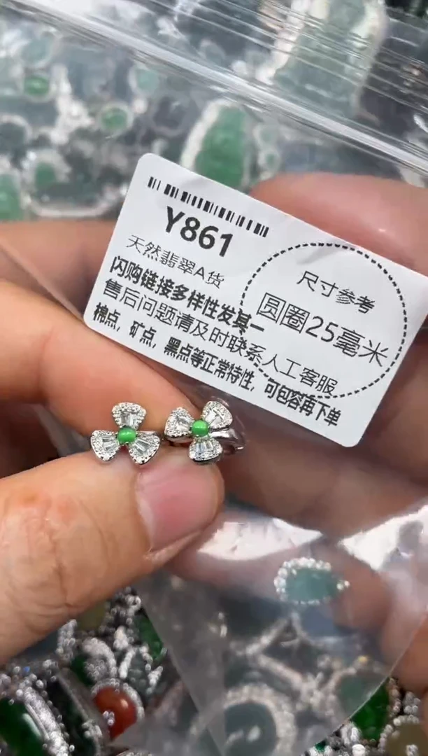颈饰未镶嵌翡翠Y861耳扣