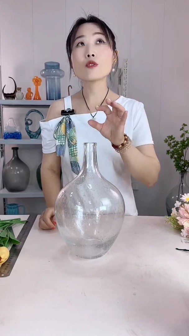 有机玻璃7.8中午吊钟花醉木专用花瓶透明高度28CM