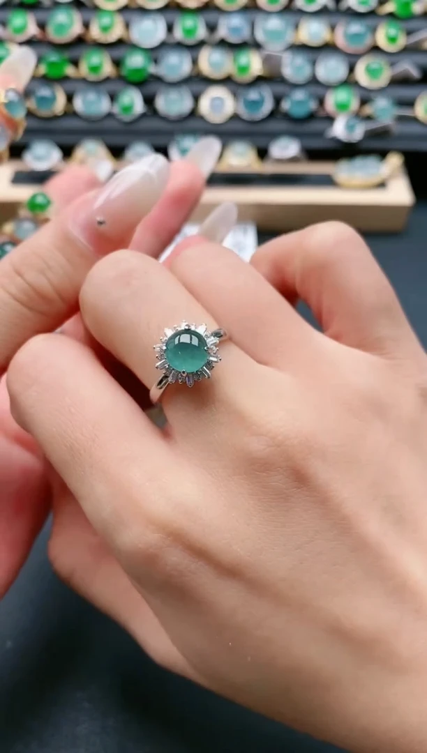 【闪购商品】翡翠戒指银S925镶嵌111111