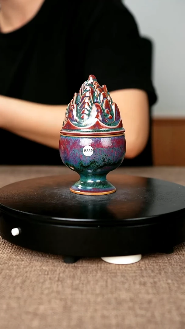 壶B339#盼龙窑一级品原矿钧瓷博山炉