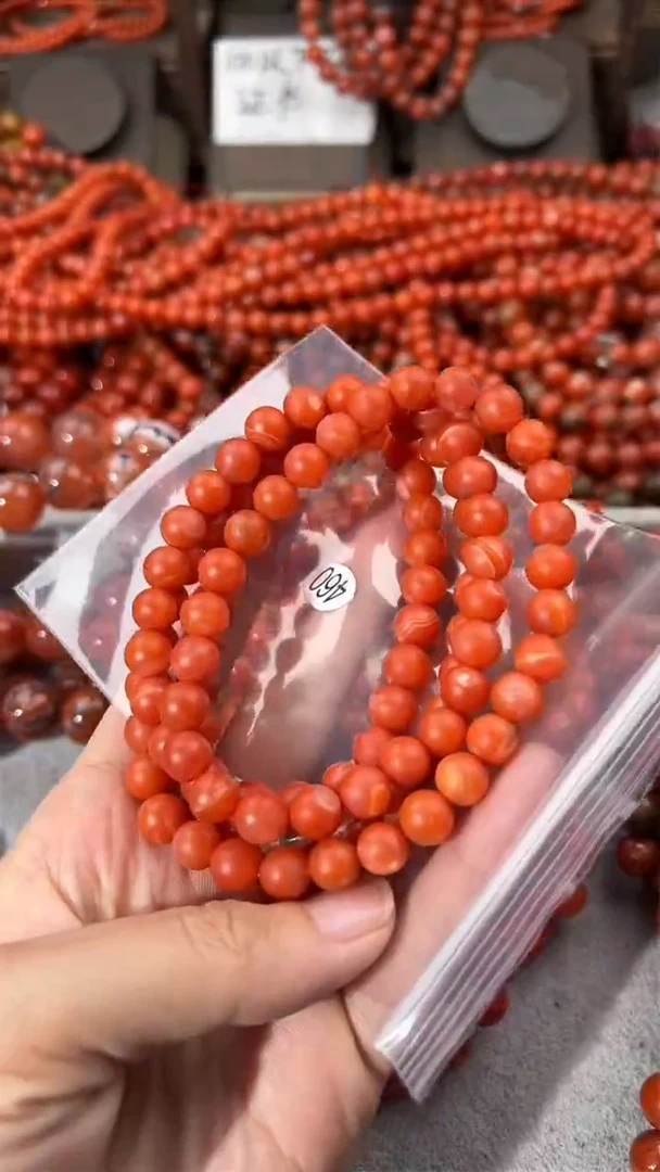 南红玛瑙手串未镶嵌8+