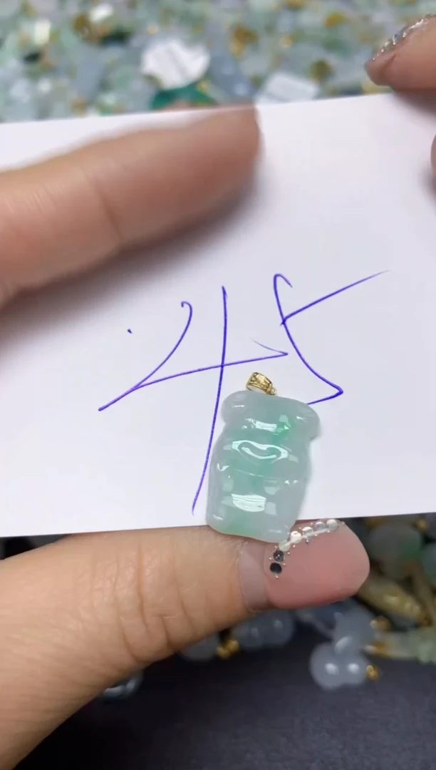 【闪购商品】翡翠挂件18K金镶嵌 天然翡翠A货