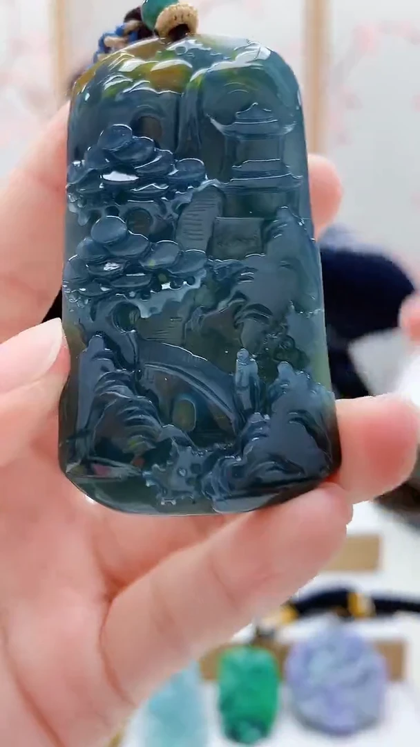 未镶嵌定制翡翠5060lr-毛货挂件31