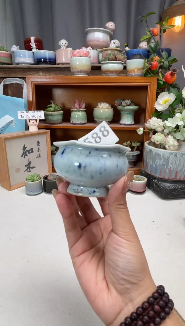 瓷片588知木小芳花盆