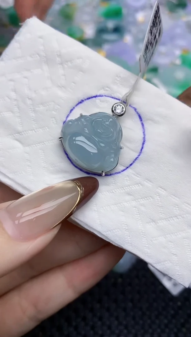 颈饰银S925镶嵌翡翠4   天然翡翠A货  百元以上9米证书费自理