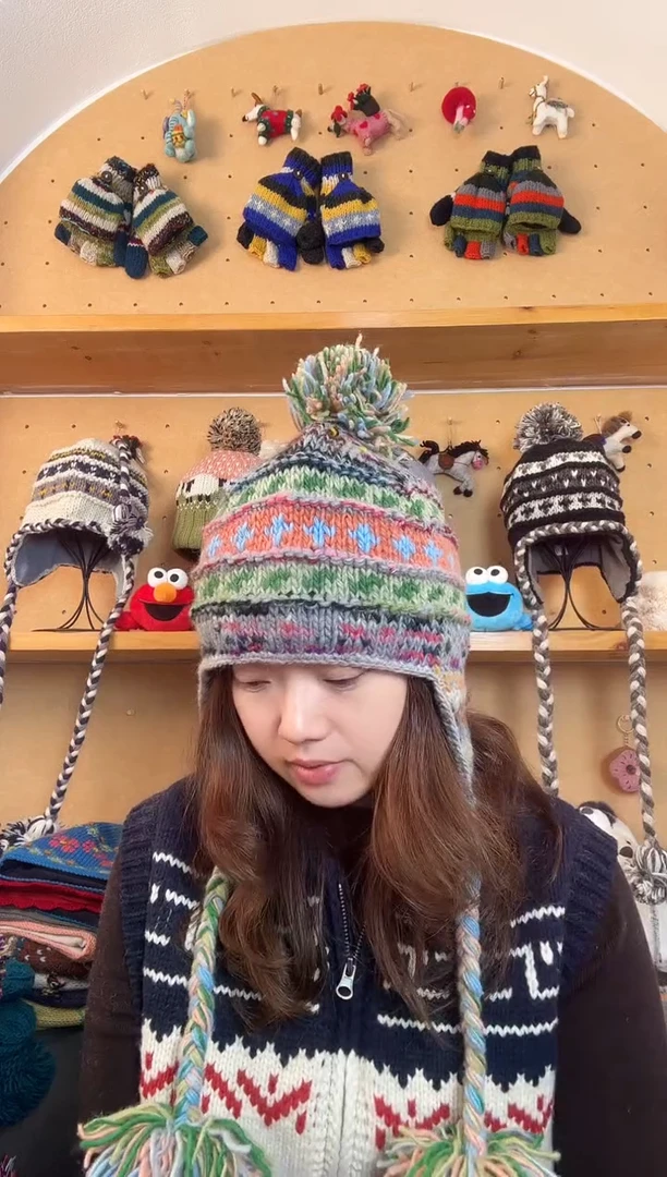 羊毛百分百纯手工护耳帽