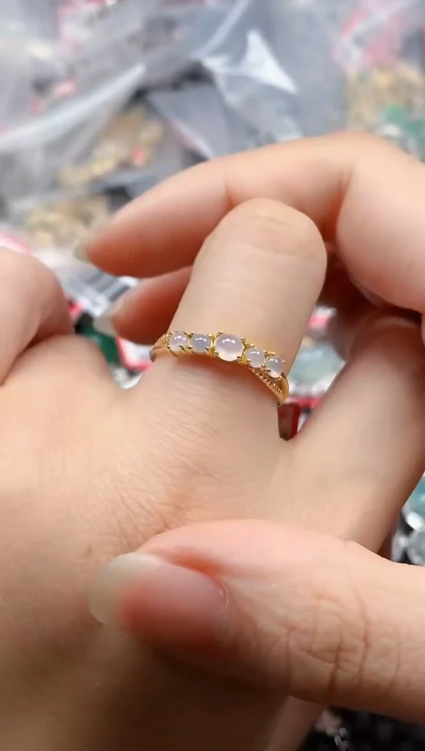 银S925镶嵌戒指翡翠天然A货缅甸翡翠