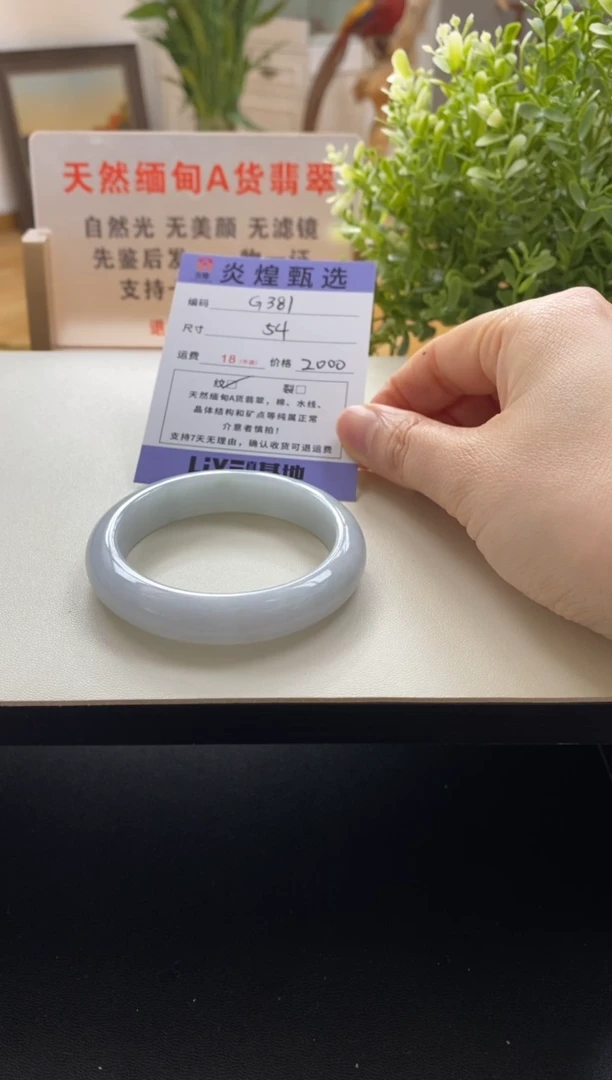 未镶嵌手镯翡翠圈口54编码g381