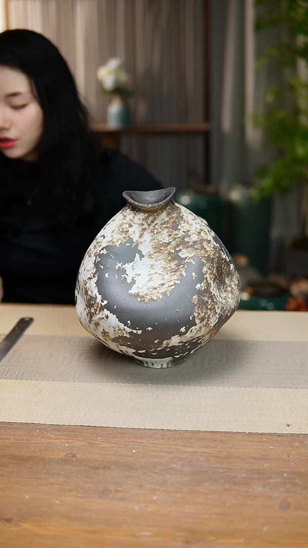 【闪购商品】陶瓷   花器诧寂黑大肚