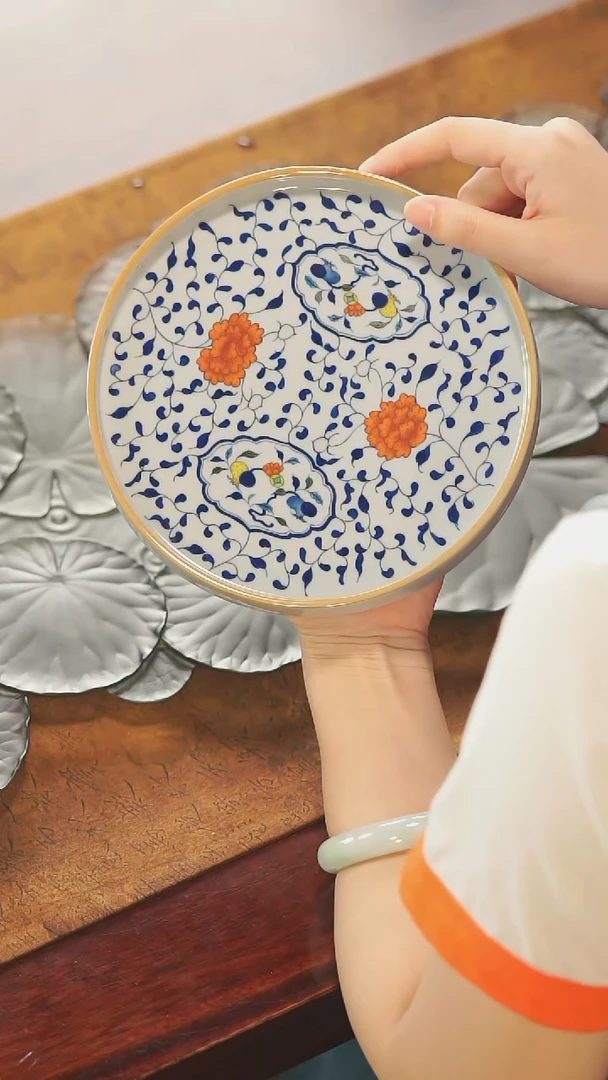 1号TT缠枝莲壶承18cm