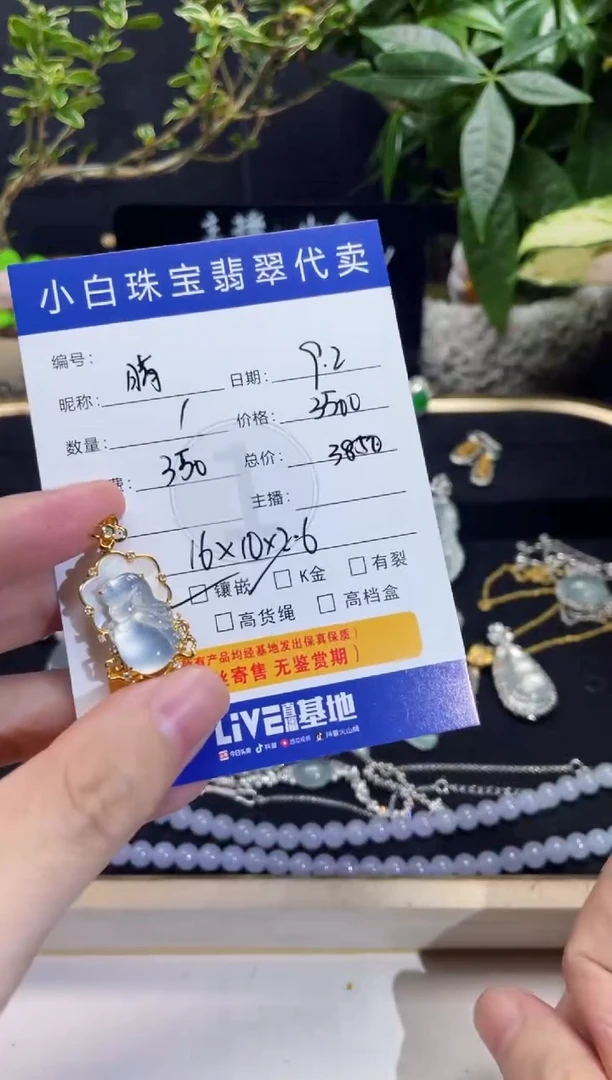 吊坠(不含链)18K金镶嵌翡翠晴***空吊坠