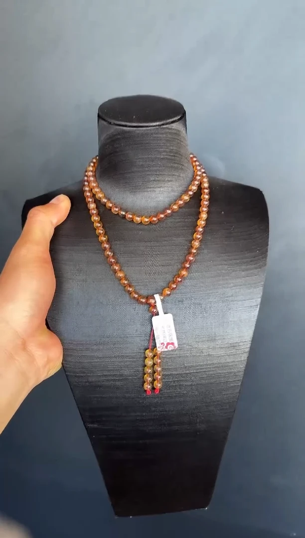 琥珀颈饰未镶嵌#19缅甸琥珀紫罗兰108.6mm