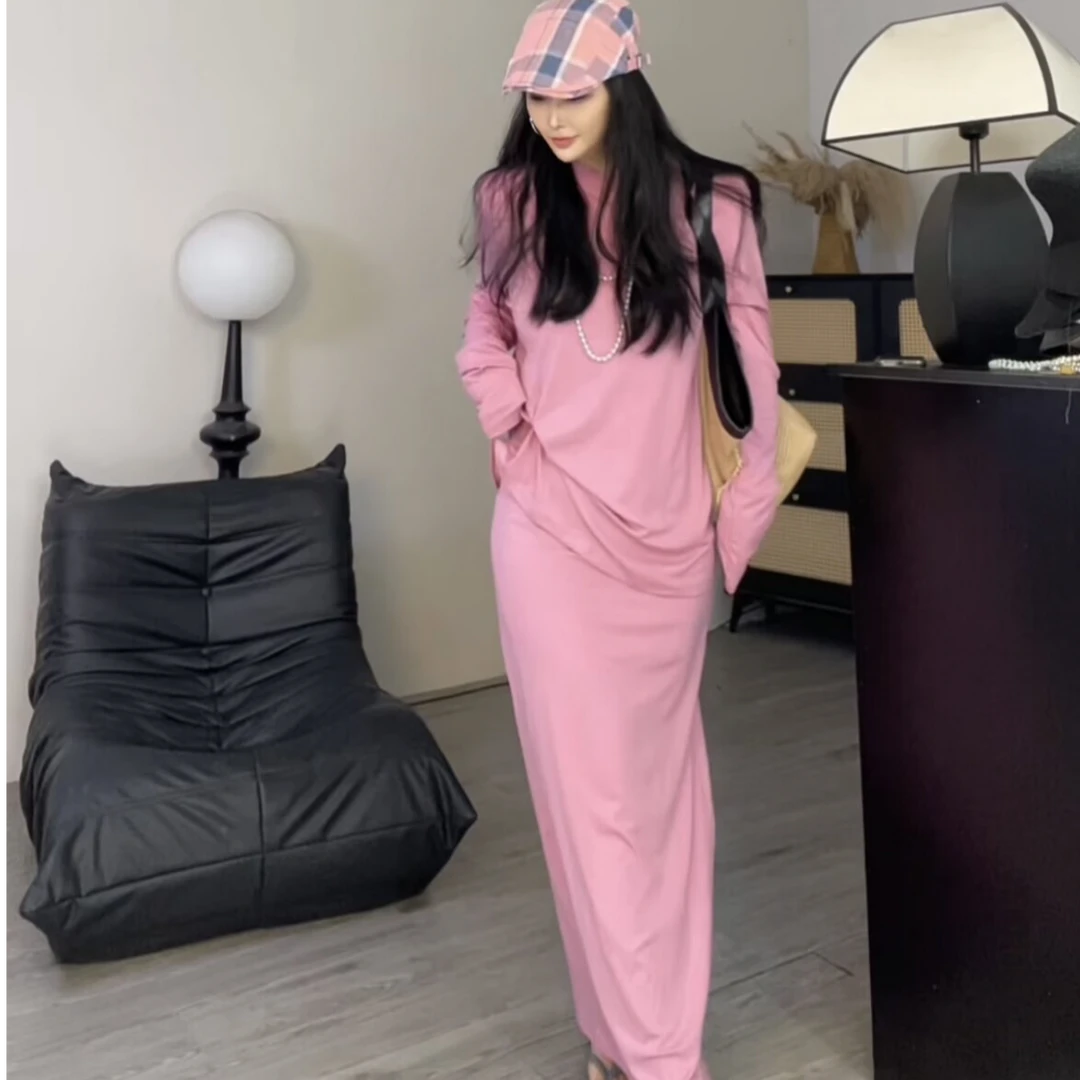 【宝儿姐优选】百搭轻奢极简休闲千金风时尚长袖+半身裙套装