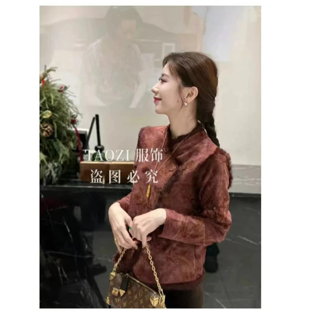 衣服保暖加厚冬季中式加绒中国风重工斜扣加毛时尚长袖女装打底