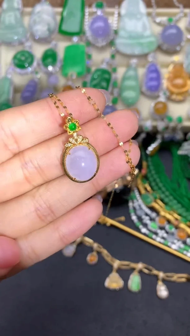 【闪购商品】翡翠颈饰18K金镶嵌405-中国好珍宝