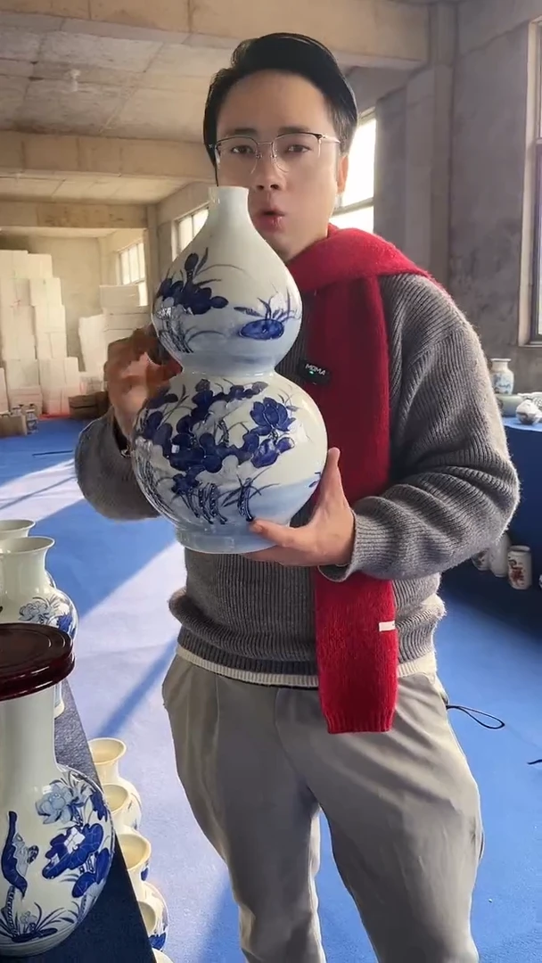 摆件瓷青花葫芦111