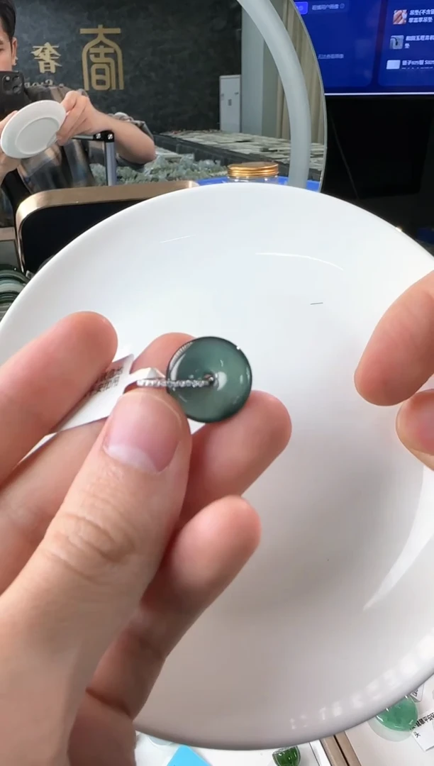 吊坠(不含链)银S925镶嵌翡翠翡翠吊坠