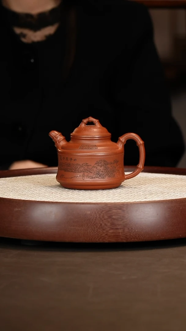 【沈遽华】高竹鼓  270c+山水画+竹杯