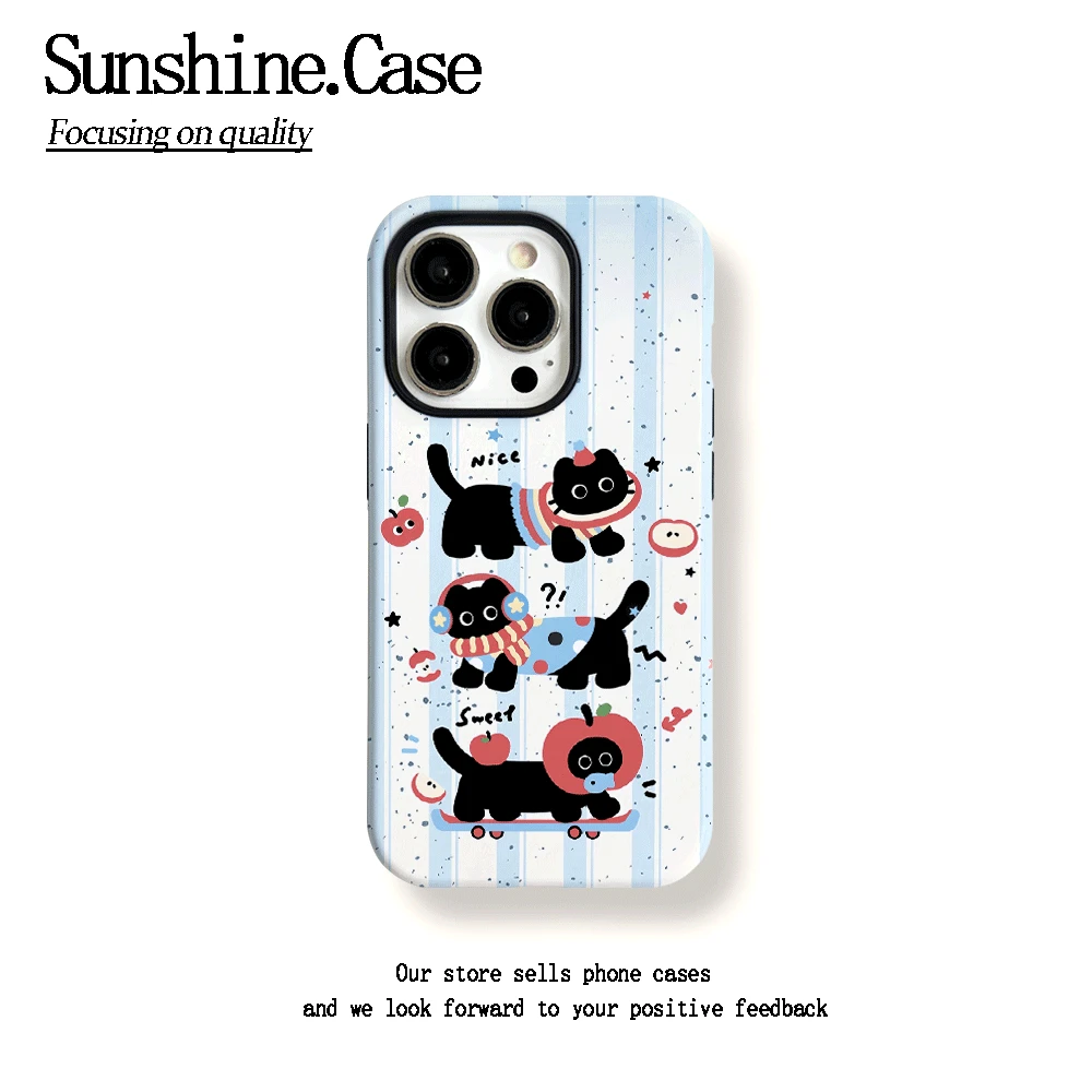 菲林二合一适用苹果华为vivo小米oppo手机壳滑板黑猫16PRO/15