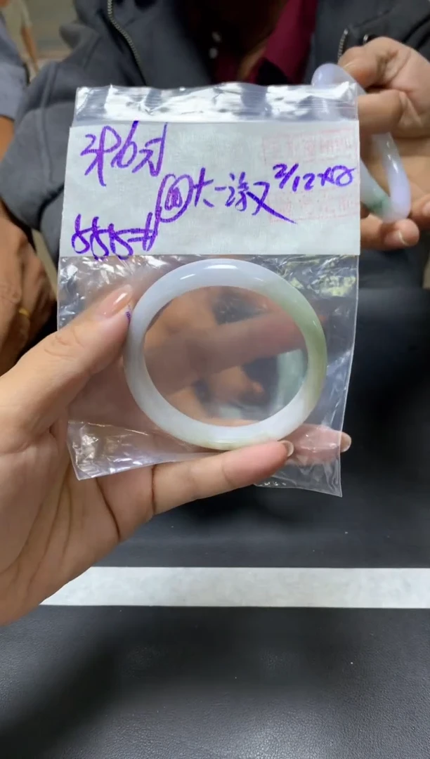 未镶嵌定制翡翠@**淑+手镯55.5#396元  毛货需抛光