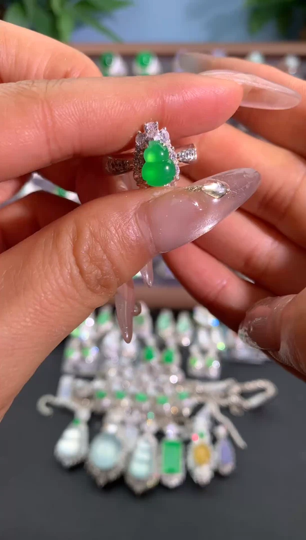 未镶嵌戒指翡翠铜托戒面