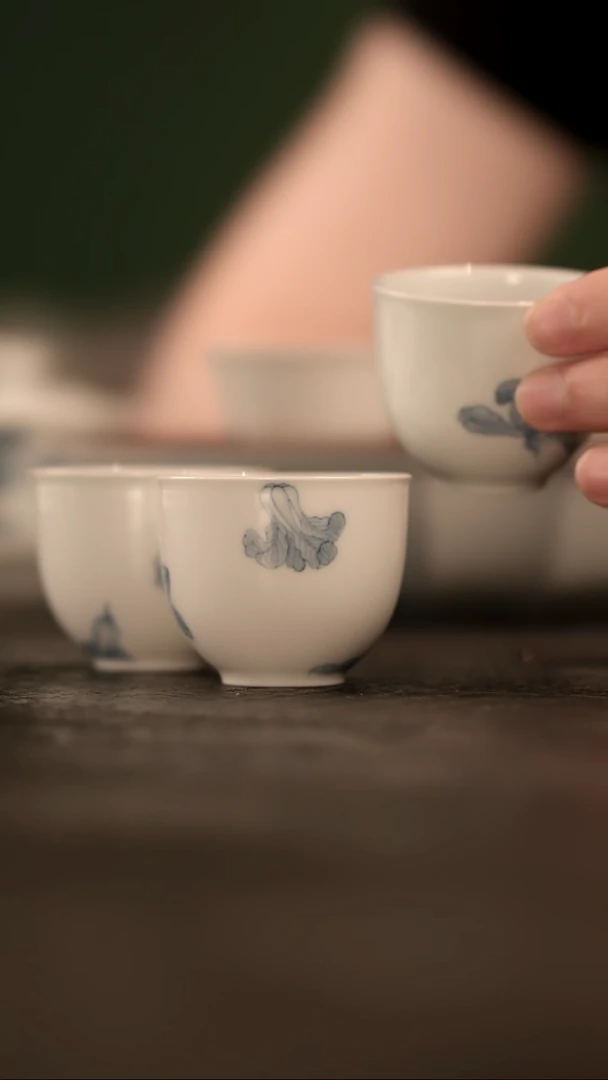 青花白菜若深杯/三入