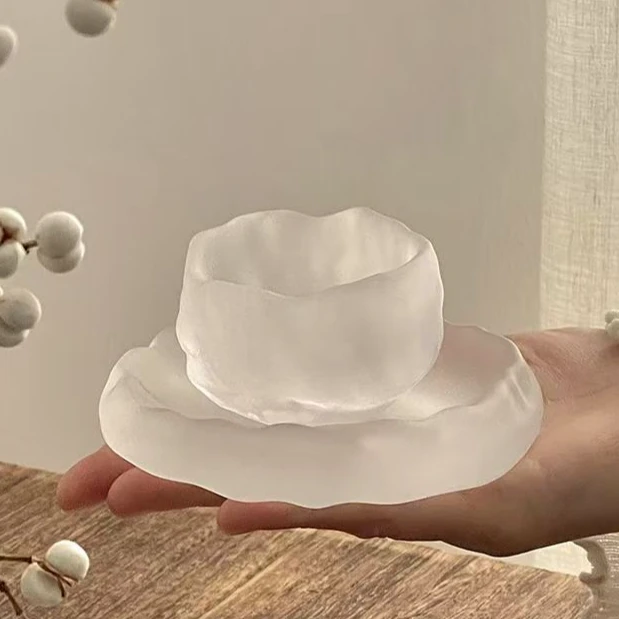 小茶杯专用家用杯子喝茶清酒杯功夫个人单杯玻璃品茗杯磨砂m