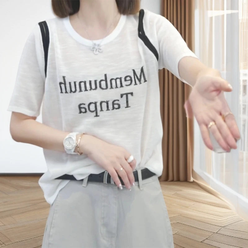 【航海密语】2025夏季新款休闲设计师针织上衣T恤C5301