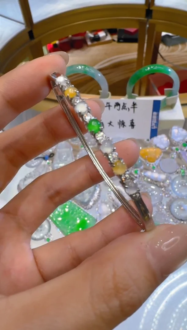 银S925镶嵌手镯翡翠多样性团购发一件