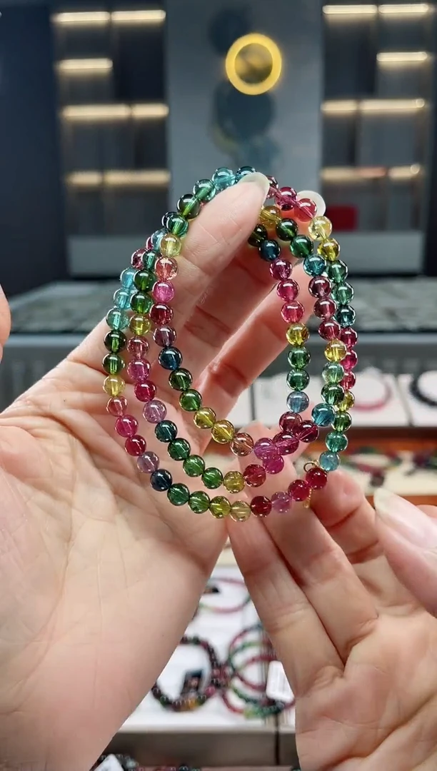 未镶嵌老矿碧玺三圈手串5mm+碧玺（多样性发一条）Q