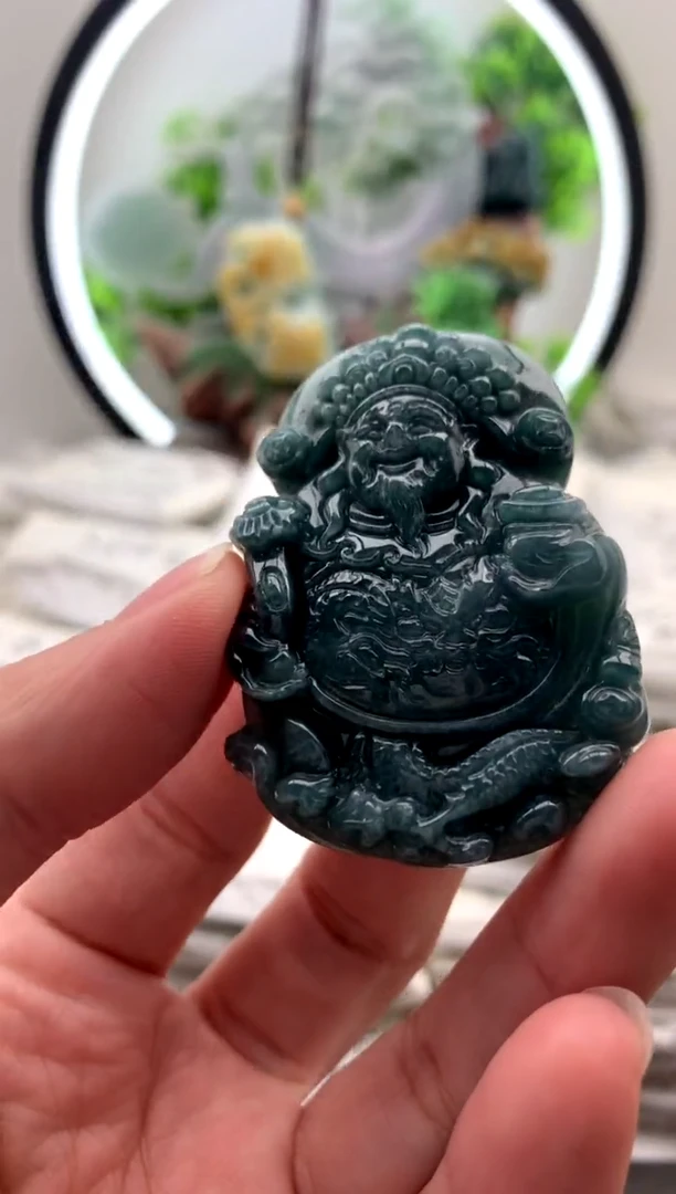 【闪购商品】翡翠颈饰未镶嵌财神【品质一般能接受再拍】