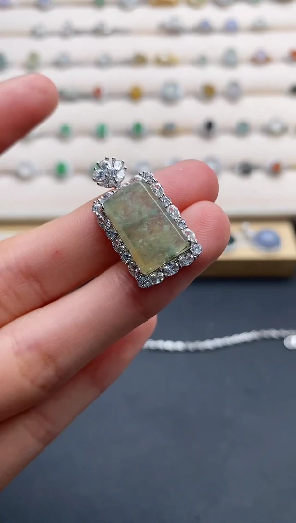 银S925镶嵌戒指翡翠22222222+8