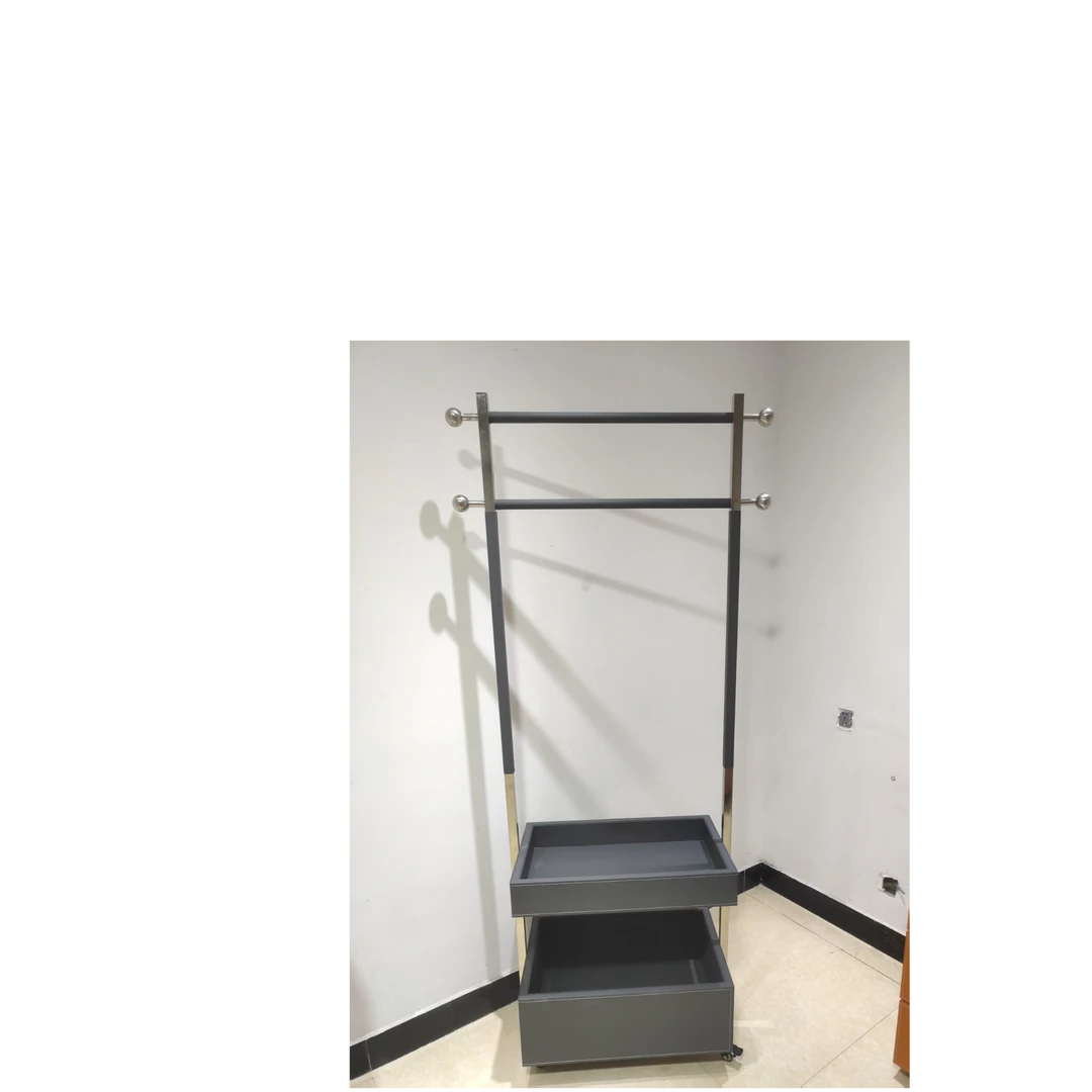 可移动轻奢风十字衣帽架衣柜家用立式玄关落地单杆