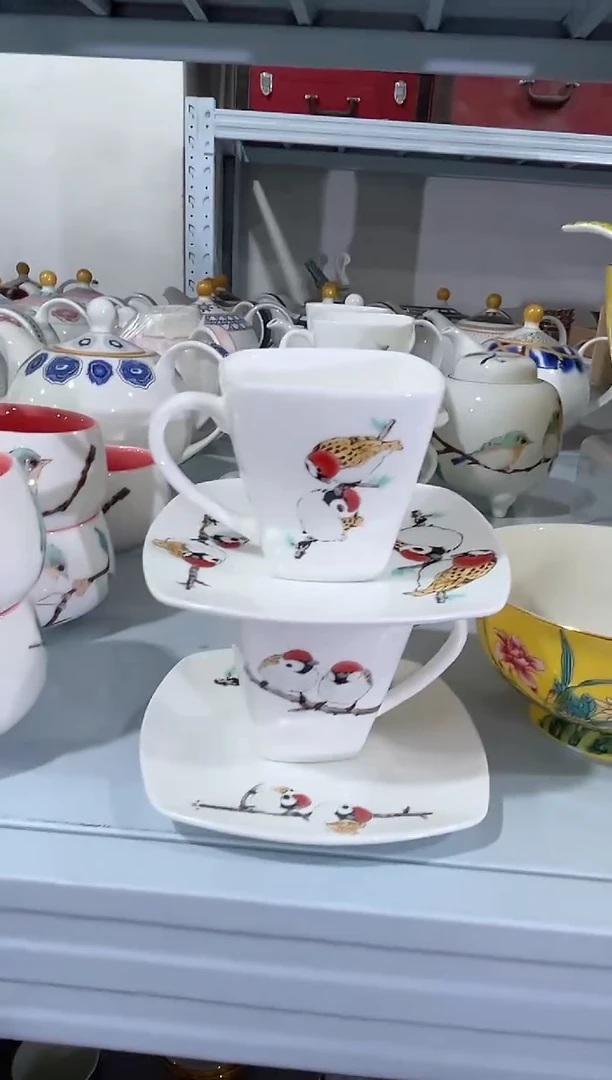 瓷片日用陶瓷（简装）咖啡杯2套