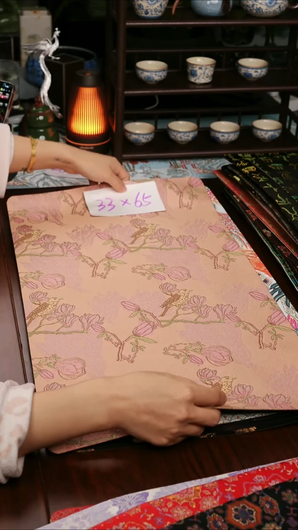 【玉兰鸟单面】中国风干泡织锦茶席33*65