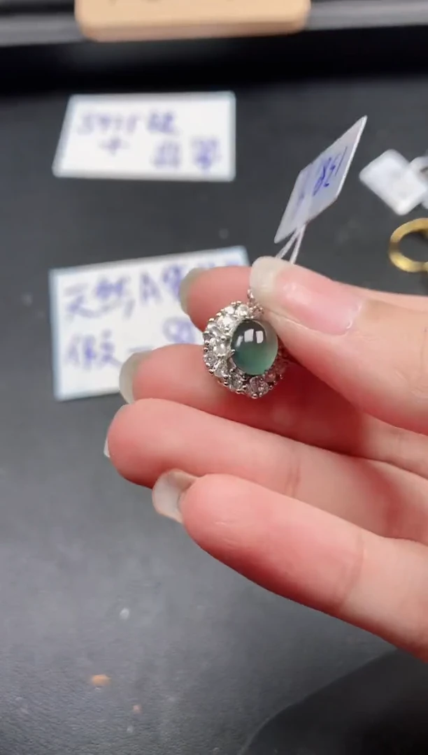 翡翠戒指银S925镶嵌51511