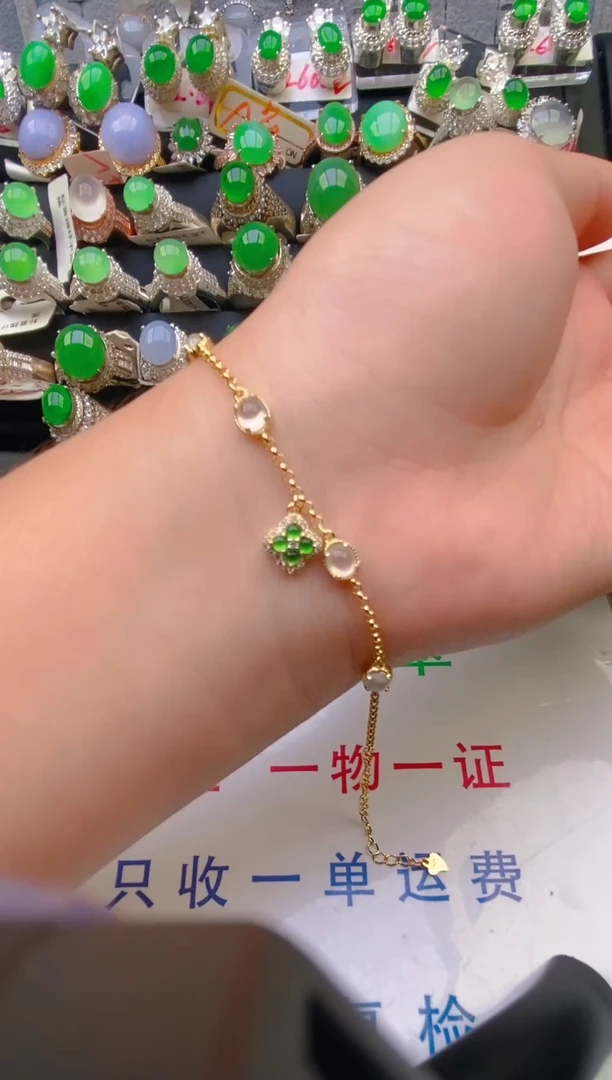 翡翠银S925镶嵌耳饰天然