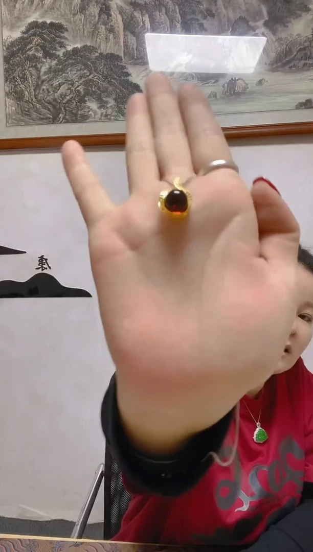 琥珀颈饰未镶嵌假一罚四