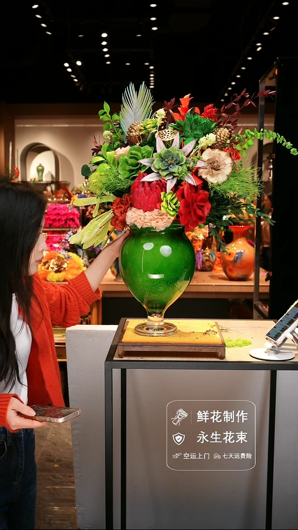 手工艺品琉璃手工花器花束空运包邮送货上门-以图片为准