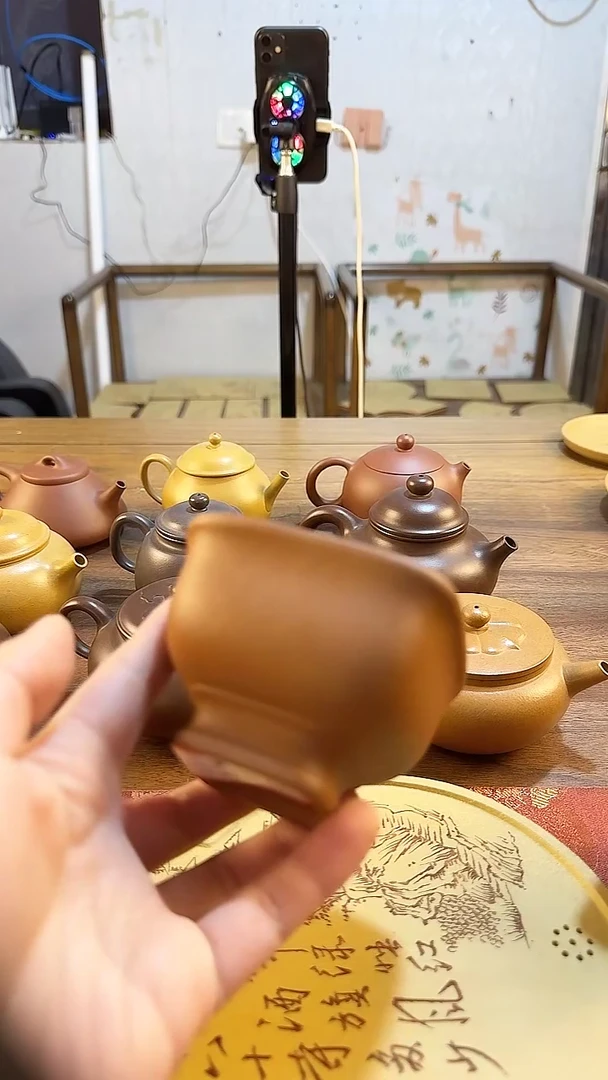 紫砂慕古老段白釉主人杯120cc