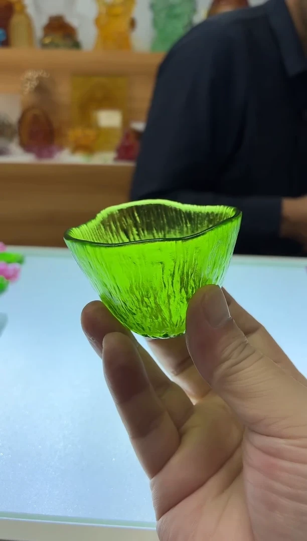 琉璃手工艺品法琉璃茶杯绿色