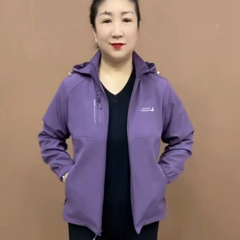 《专柜品质》春季新款连帽常规款洋气减龄气质百搭户外妈妈装外套5