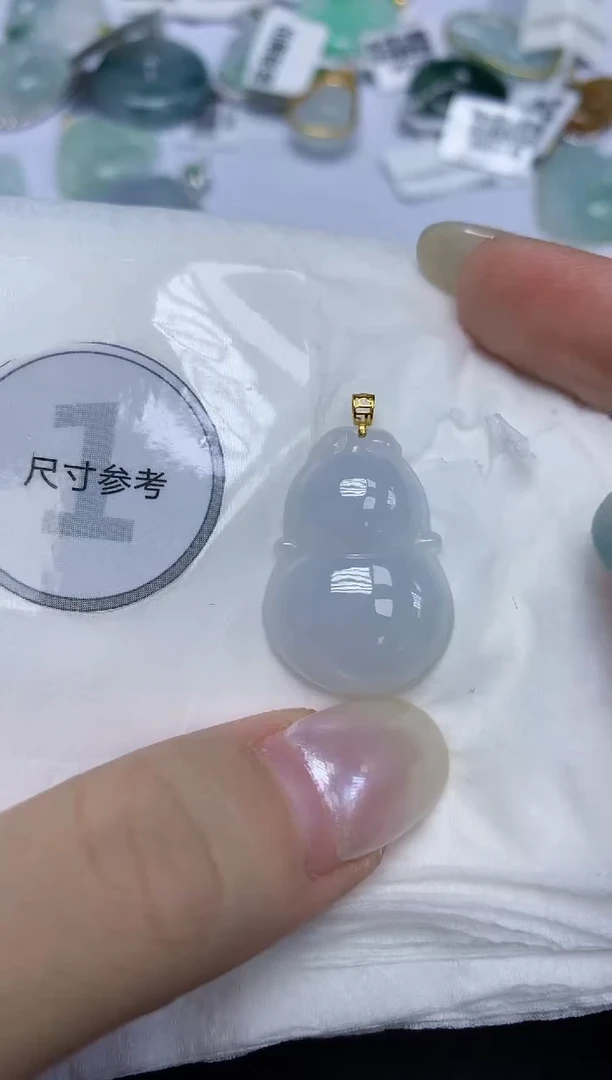 翡翠18K金镶嵌颈饰天然缅甸翡翠A货百元以上9元证书费自理
