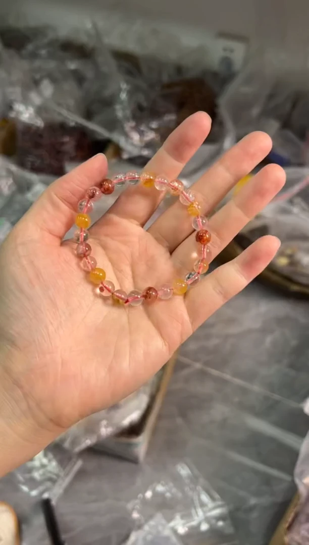 水晶手链未镶嵌多宝锦鲤胶花圆珠手链[3735]