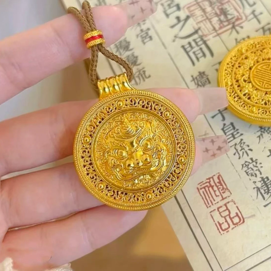 铜合金吊坠 SL新中式国潮风掐丝独角兽貔貅罗盘吊坠